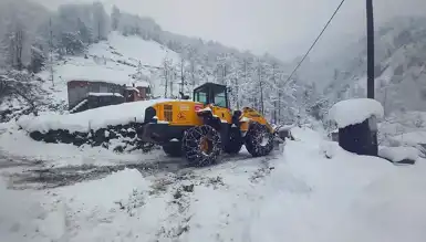 Rize'de 14 Köy Yolu Karda Kapandı